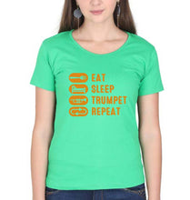 Load image into Gallery viewer, Trumpet T-Shirt for Women-flag green-Ektarfa.online
