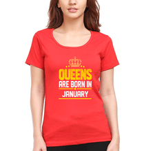 Load image into Gallery viewer, Queens Are Born In January T-Shirt for Women-Red-Ektarfa.online
