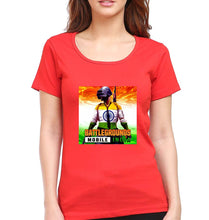 Load image into Gallery viewer, Battlegrounds Mobile India (BGMI) T-Shirt for Women-Red-Ektarfa.online
