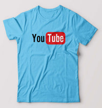 Load image into Gallery viewer, YouTube T-Shirt for Men-Light Blue-Ektarfa.online
