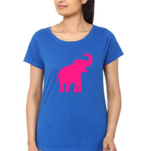 Load image into Gallery viewer, Pink Elephant T-Shirt for Women-Royal Blue-Ektarfa.online

