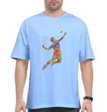 Load image into Gallery viewer, Badminton Oversized T-Shirt for Men-Baby Blue-Ektarfa.online

