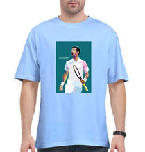 Load image into Gallery viewer, Novak Djokovic Tennis Oversized T-Shirt for Men-Baby Blue-Ektarfa.online
