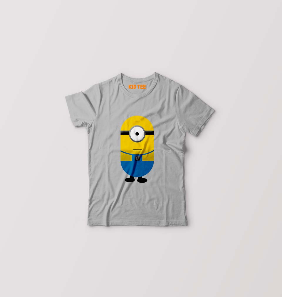 Minion Dispicable me Kids T-Shirt for Boy/Girl-Grey-Ektarfa.online