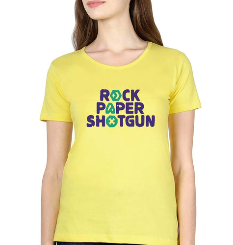 Rock Paper Shotgun T-Shirt for Women-Yellow-Ektarfa.online