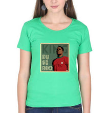 Load image into Gallery viewer, Eusébio T-Shirt for Women-flag green-Ektarfa.online
