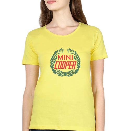 Mini Cooper T-Shirt for Women-Yellow-Ektarfa.online