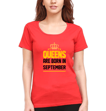 Load image into Gallery viewer, Queens Are Born In September T-Shirt for Women-Red-Ektarfa.online
