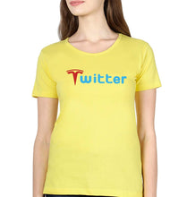Load image into Gallery viewer, Elon Musk Twitter x Tesla T-Shirt for Women-Yellow-Ektarfa.online
