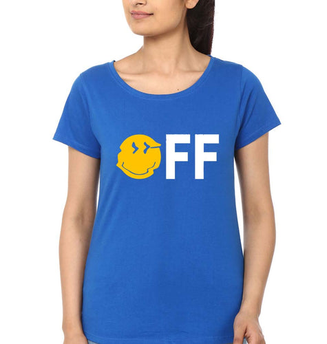 Emoji Off T-Shirt for Women-Royal Blue-Ektarfa.online