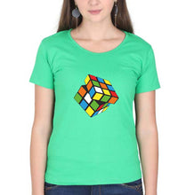 Load image into Gallery viewer, Rubik&#39;s Cube T-Shirt for Women-flag green-Ektarfa.online
