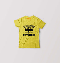 Load image into Gallery viewer, Legends are Born in November Kids T-Shirt for Boy/Girl-Yellow-Ektarfa.online
