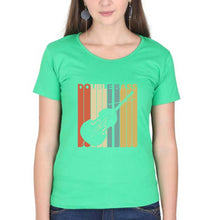 Load image into Gallery viewer, Double Bass Violin T-Shirt for Women-Flag Green-Ektarfa.online
