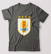 Load image into Gallery viewer, Uruguay Football T-Shirt for Men-Charcoal-Ektarfa.online
