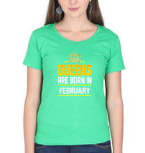 Load image into Gallery viewer, Queens Are Born In February T-Shirt for Women-flag green-Ektarfa.online
