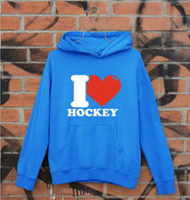 Load image into Gallery viewer, I Love Hockey Unisex Hoodie for Men/Women-Royal Blue-Ektarfa.online
