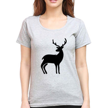 Load image into Gallery viewer, Deer T-Shirt for Women-Grey Melange-Ektarfa.online
