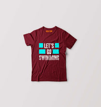 Load image into Gallery viewer, Swimming Kids T-Shirt for Boy/Girl-Maroon-Ektarfa.online
