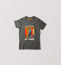 Load image into Gallery viewer, Horse Riding Kids T-Shirt for Boy/Girl-Charcoal-Ektarfa.online
