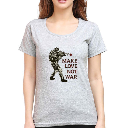 Guns N' Roses Make Love Not War T-Shirt for Women-Grey Melange-Ektarfa.online