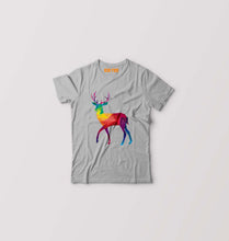 Load image into Gallery viewer, POLYGONAL_DEER Kids T-Shirt for Boy/Girl-Grey-Ektarfa.online
