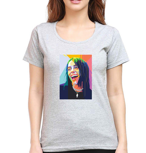 Billie Eilish T-Shirt for Women-Grey Melange-Ektarfa.online
