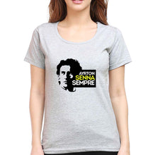 Load image into Gallery viewer, Ayrton Senna T-Shirt for Women-Grey Melange-Ektarfa.online
