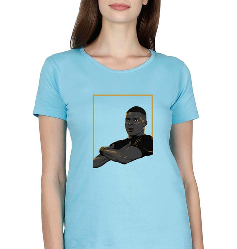 Kylian Mbappé T-Shirt for Women-Light Blue-Ektarfa.online