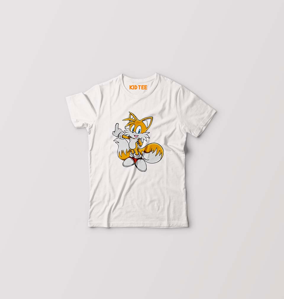 Tails Sonic Kids T-Shirt for Boy/Girl-White-Ektarfa.online