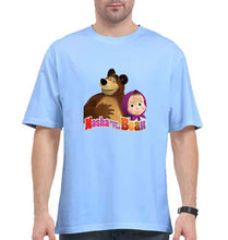 Load image into Gallery viewer, Masha and the Bear Oversized T-Shirt for Men-Baby Blue-Ektarfa.online

