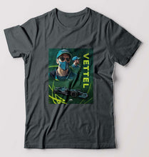 Load image into Gallery viewer, Sebastian Vettel F1 T-Shirt for Men-S(38 Inches)-Steel grey-Ektarfa.online
