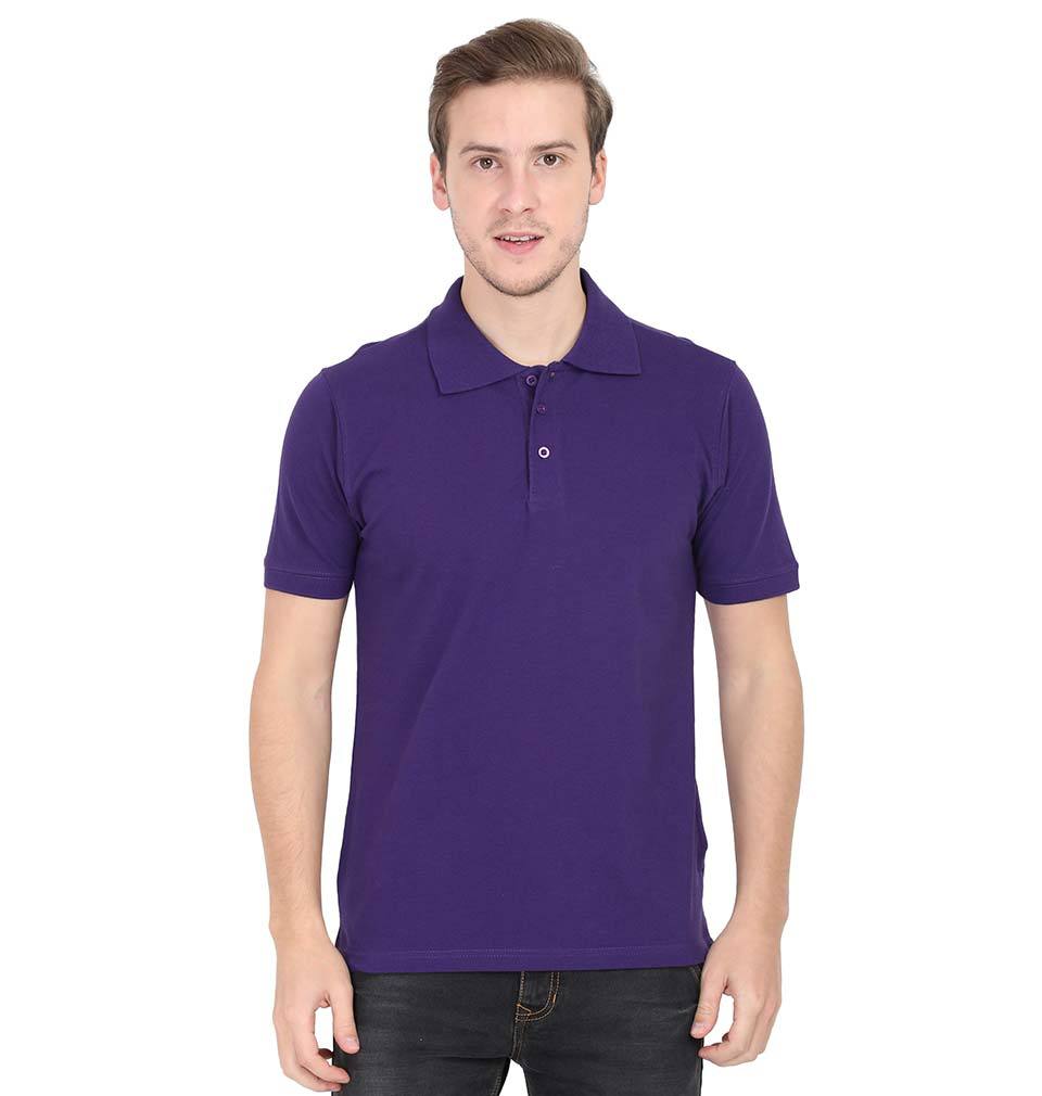 Plain Purple Polo/Collar T-Shirt For Men-ektarfa.com