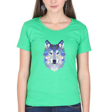 Load image into Gallery viewer, Wolf T-Shirt for Women-flag green-Ektarfa.online
