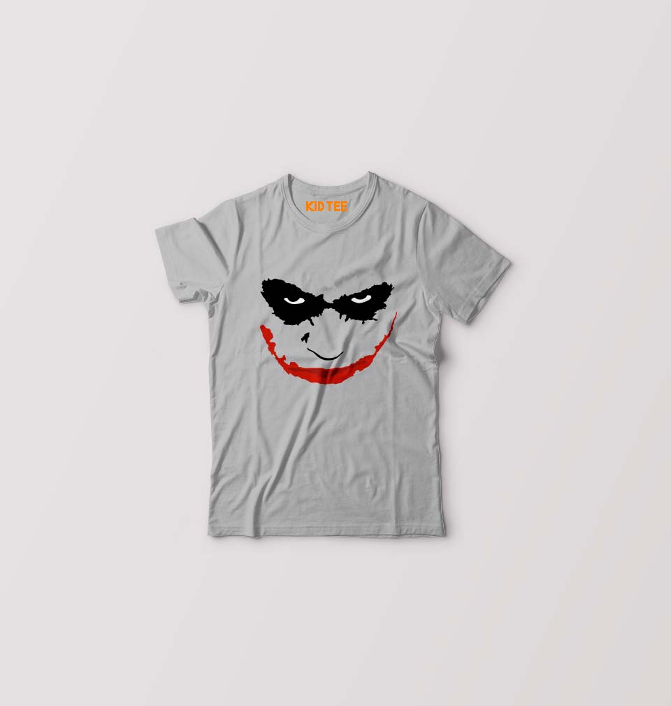 Joker Face Kids T-Shirt for Boy/Girl-Grey-Ektarfa.online