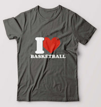 Load image into Gallery viewer, I Love Basketball T-Shirt for Men-Charcoal-Ektarfa.online
