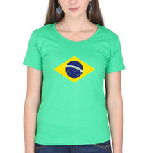 Load image into Gallery viewer, Brazil T-Shirt for Women-Flag Green-Ektarfa.online
