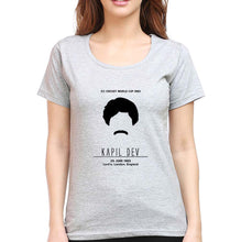 Load image into Gallery viewer, Kapil Dev T-Shirt for Women-Grey Melange-Ektarfa.online
