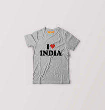 Load image into Gallery viewer, I Love India Kids T-Shirt for Boy/Girl-Grey-Ektarfa.online
