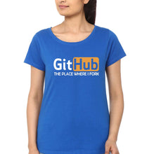 Load image into Gallery viewer, GitHub T-Shirt for Women-Royal Blue-Ektarfa.online
