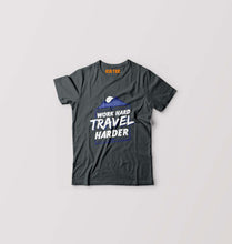 Load image into Gallery viewer, Travel Harder Kids T-Shirt for Boy/Girl-Steal Grey-Ektarfa.online
