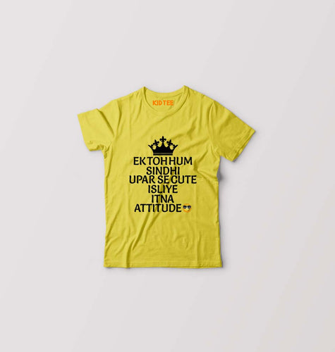 Ek Toh Hum Sindhi Kids T-Shirt for Boy/Girl-Yellow-Ektarfa.online