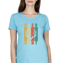 Load image into Gallery viewer, Deer T-Shirt for Women-Light Blue-Ektarfa.online
