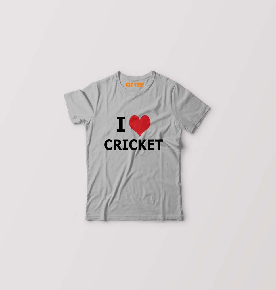 Love Cricket Kids T-Shirt for Boy/Girl-Grey-Ektarfa.online