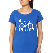 Load image into Gallery viewer, Cycloholic T-Shirt for Women-Royal Blue-Ektarfa.online
