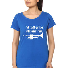 Load image into Gallery viewer, Trumpet Love T-Shirt for Women-Royal Blue-Ektarfa.online
