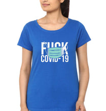 Load image into Gallery viewer, Fuck Covid T-Shirt for Women-Royal Blue-Ektarfa.online
