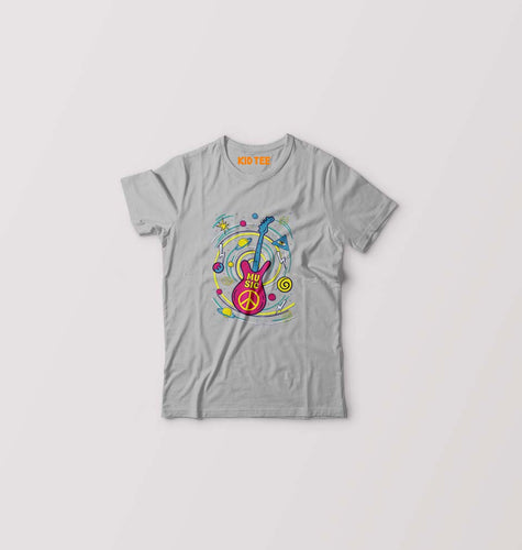 Psychedelic Music Kids T-Shirt for Boy/Girl-Grey Melange-Ektarfa.online
