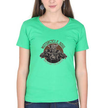 Load image into Gallery viewer, Motercycle Born To Ride T-Shirt for Women-flag green-Ektarfa.online

