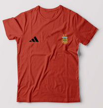 Load image into Gallery viewer, Argentina Football T-Shirt for Men-Brick Red-Ektarfa.online
