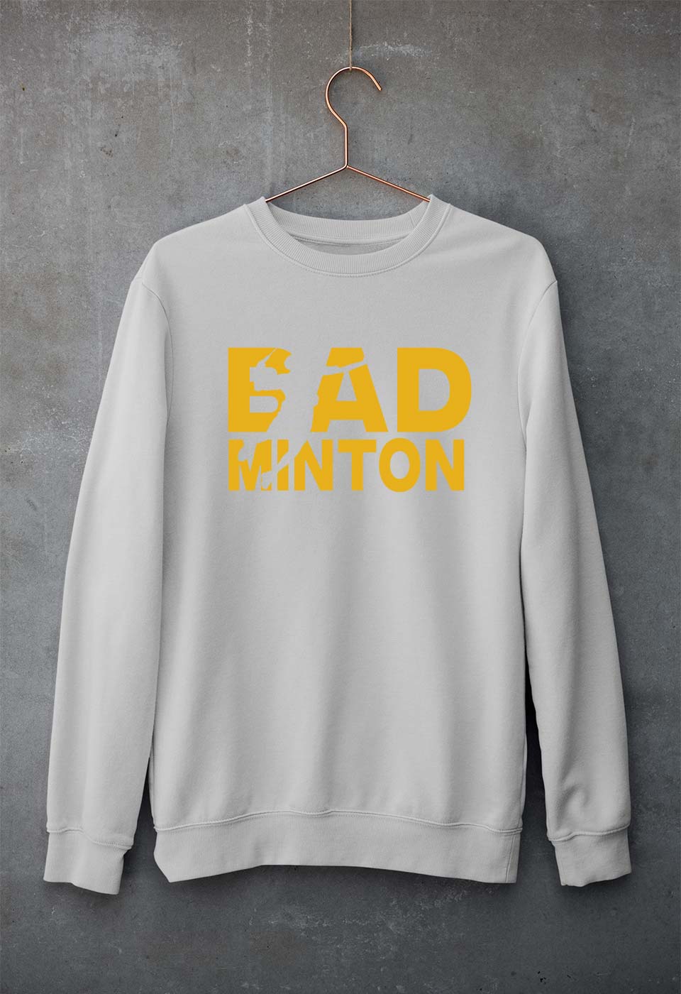 Badminton Unisex Sweatshirt for Men/Women-Grey Melange-Ektarfa.online